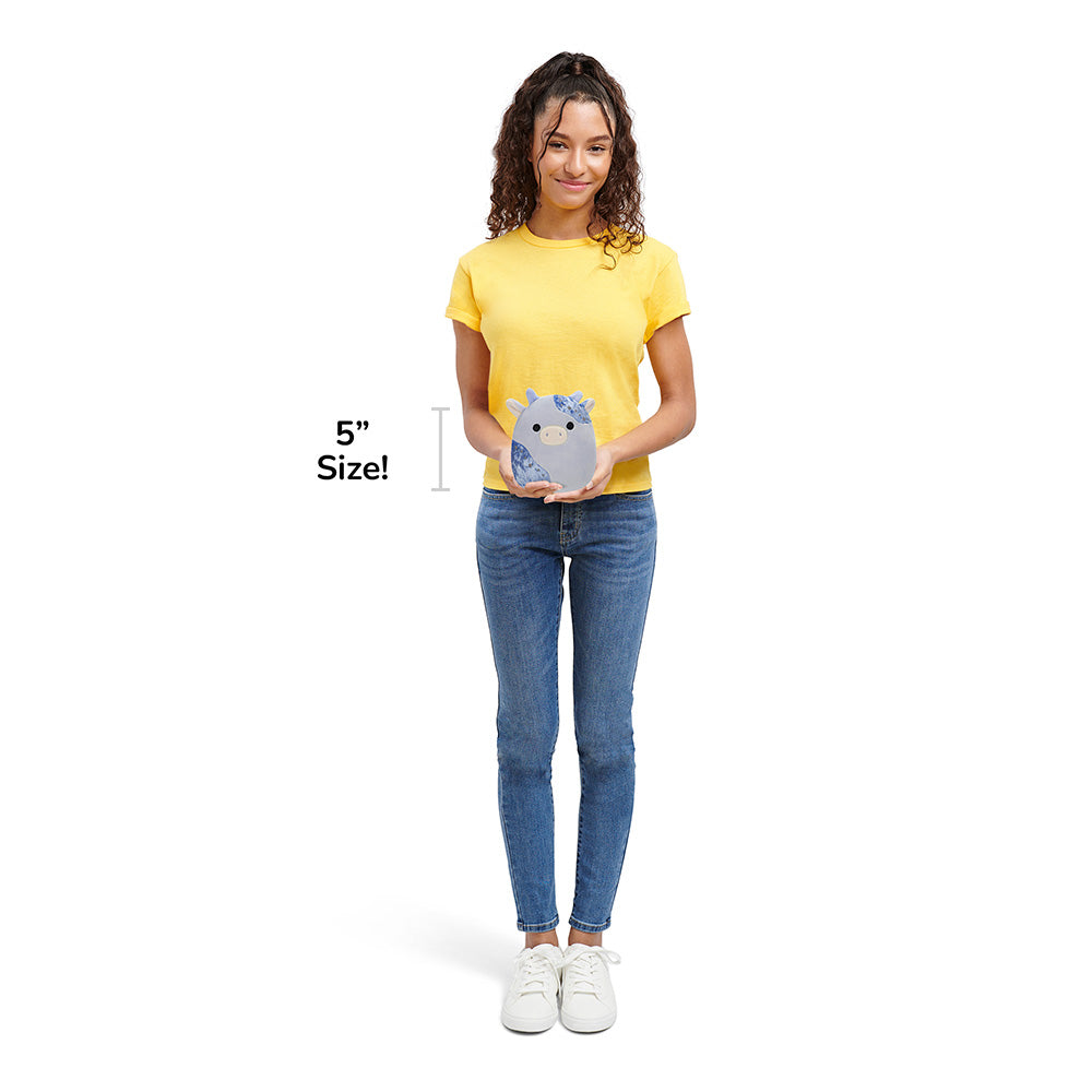5-Inch Marzio Light Blue Velvet Cow - Image 7