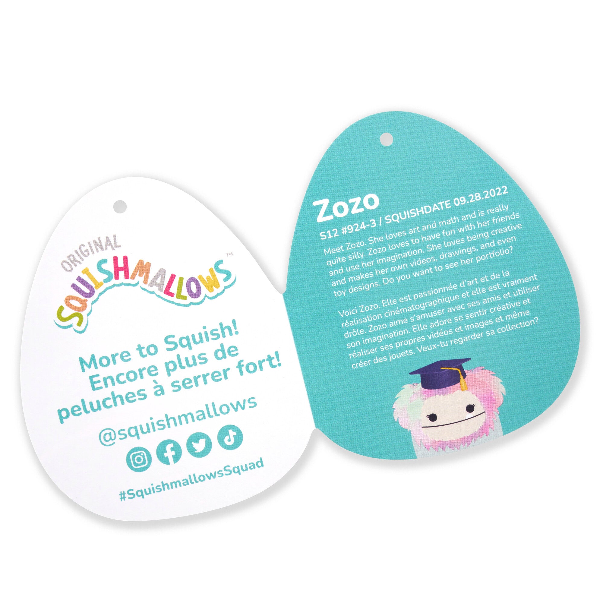 12-Inch Zozo the Teal Bigfoot in Graduation Cap - Image 6