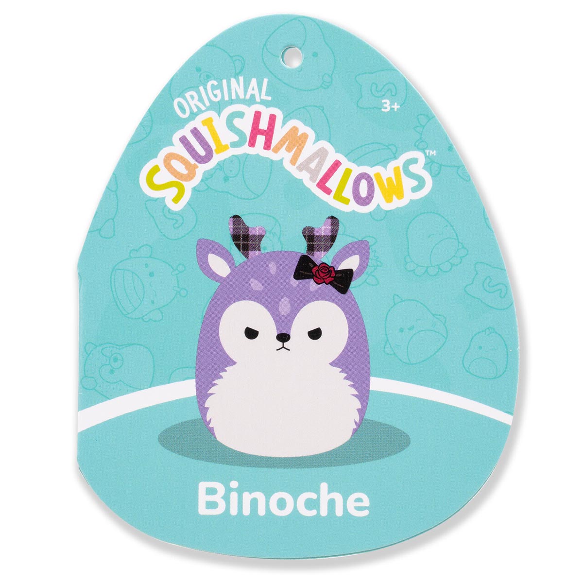 14-Inch Binoche the Purple Fawn with Plaid Antlers and Bow - Image 5